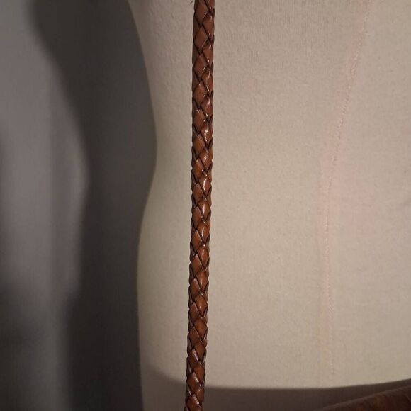 Brighton Vtg Brown Crossbody Bag with Woven Leather Texture - Picture 7 of 9